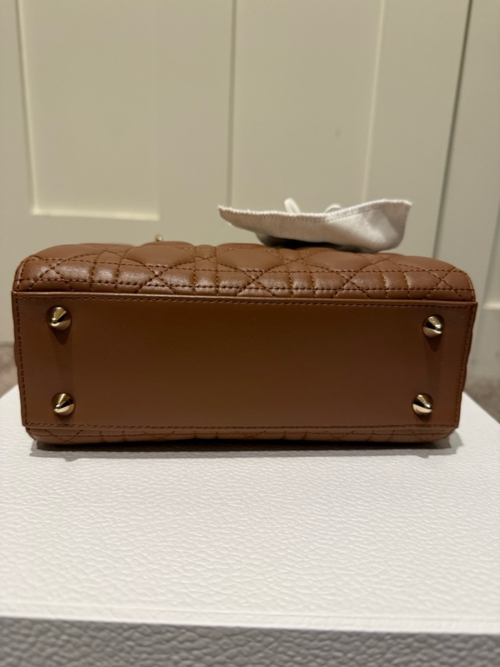 Dior Small Lady Dior MyABC Satchel in Tan Leather with Gold Hardware - Picture 9 of 14